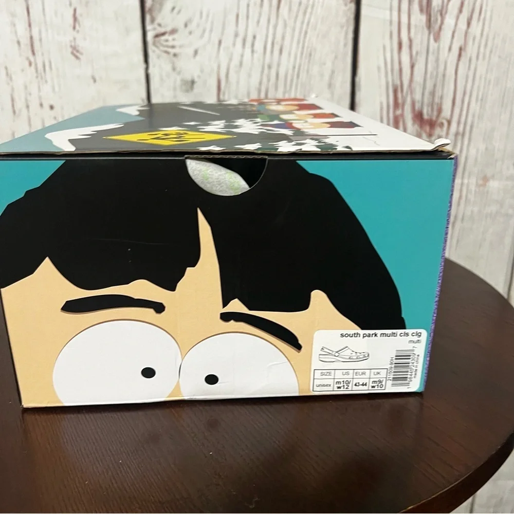 Crocs x South Park Classic Clog with 8 character jibbitz ins mens Size 10 NIB